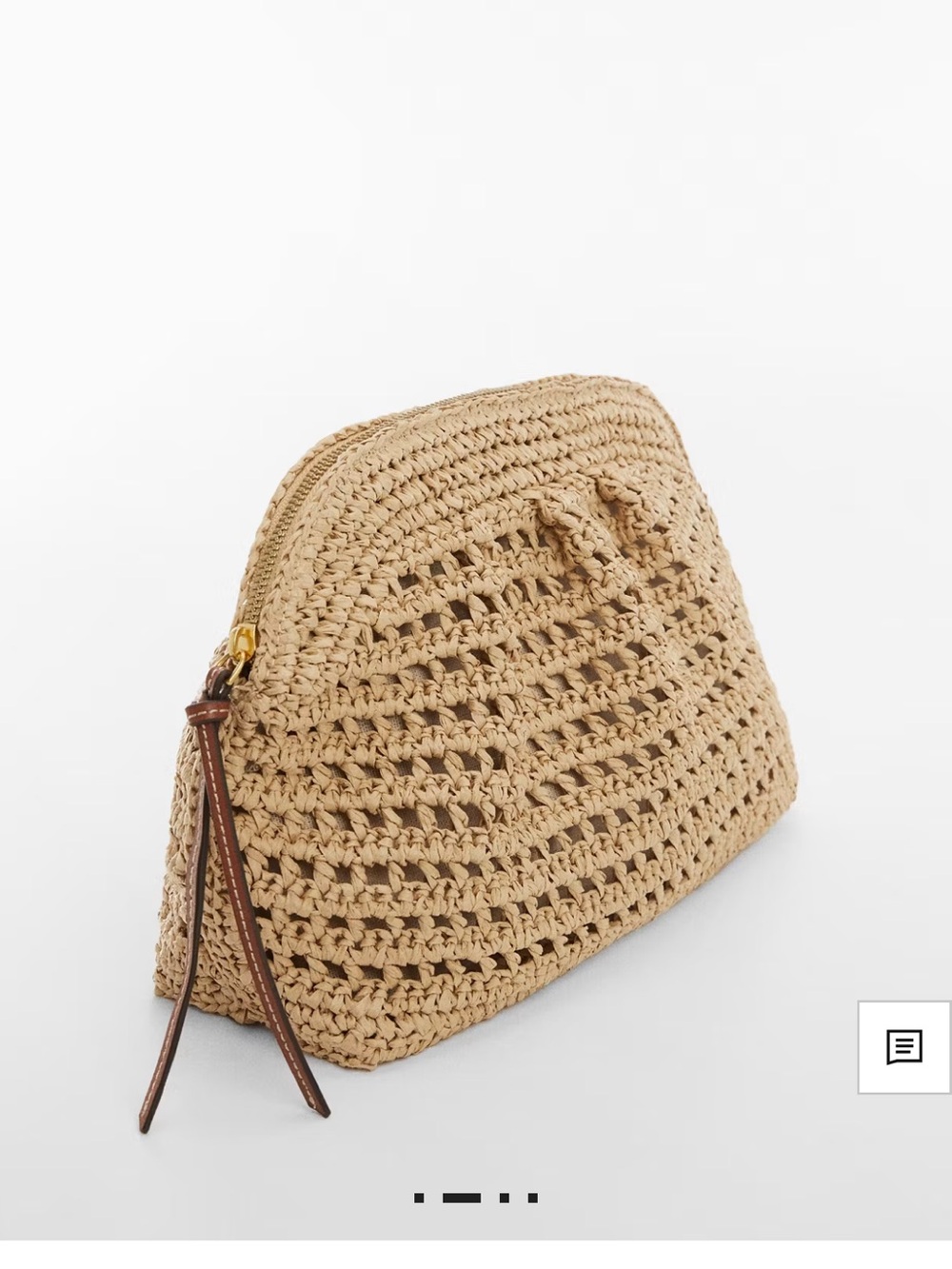 Mango Beige Crochet Straw Clutch - Picture 2 of 4